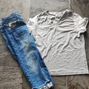 Girls T Shirt And Faded Glory Capri Bundle Size 10